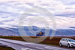 MÃÆcin mountains tops covered with clouds